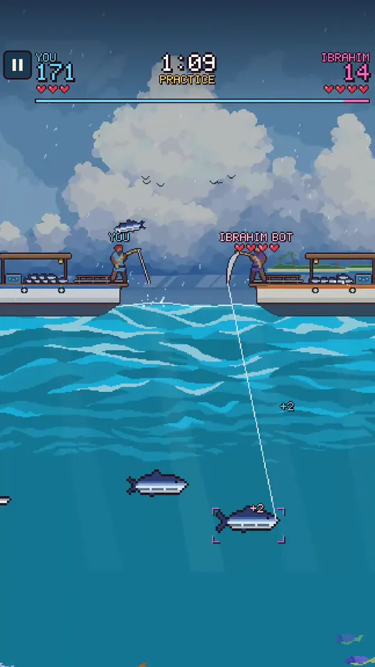 Two boats racing for the same fish
